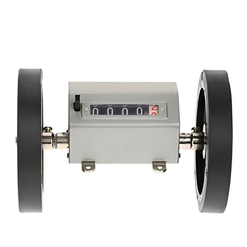 Fdit Roller-Type Meterzähler, Rolling Rad 5 Digits Zähler Rolling Wheel 0-9999.9 Längenzähler Messlänge Max. Geschwindigkeit 350 RPM Grau Reset