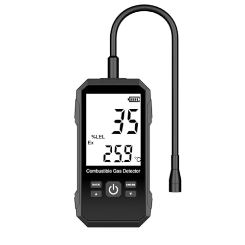 Sctecoau Detector de Gas Combustible Propano CO Hexano Metano Puerto Indicador de Fuga Analizador de Gas Natural 0-100% con Alarma