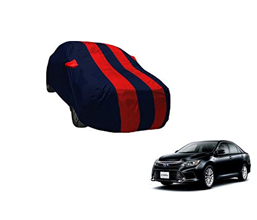 Image of Auto Hub Car Cover Compatible with Camry New with Weather Proof, Mirror Pocket, Triple Stitched, Camry Car Cover- Navy-Red