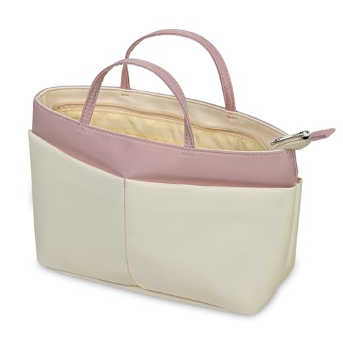 vivify バッグインバッグ (ピンクベージュ×アイボリー)