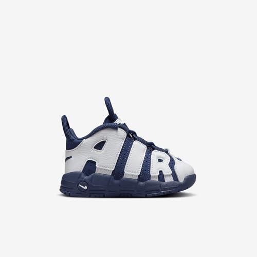 Nike Air More Uptempo Baby/Toddler Shoes (FV5368-100, White/Metallic Gold/University Red/Midnight Navy) Size 73