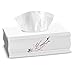 Creative Scents Vanda Tissue Box Cover Rectangular, Decorative Bath Tissues Paper Napkin Holder- Resin Rectangle Napkins Container- Bottom Slider (White)