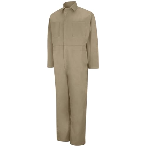 Image of Red Kap Men's Twill Action Back Coverall With Chest Pockets - Mechanic Coveralls With Concealed Zippers
