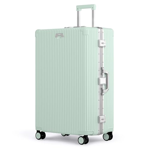 Image of Nobl Travel Zipperless Check In Suitcase - Aluminum Frame, Check In luggage 30.2x20x12 Airline Approved by Noble Travel - Unbreakable Polycarbonate Shell - Dual TSA Locks, 360 Spinner Wheels - Mint