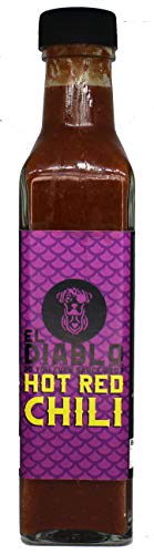 El Diablo Sauces Hot Red Chili Sauce Premium Gourmet Gluten Free Fresh Natural Ingredients 100% Vegan Momos Fried Rice Hakka Noodles Flavor Hot Chilli Spicy Sauce 240 Grams Bottle