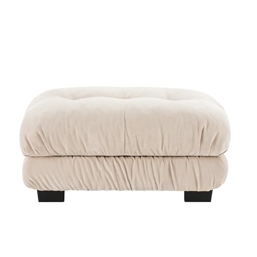 Image of SoarFlash Velvet Sectional Sofa Ottoman, Camel