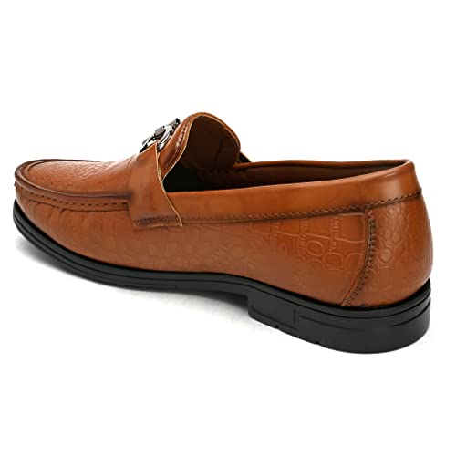 Image of San Frissco Men's Lightweight Horsebit Loafer Lightweight Woven Moccasins Formal, Casual Driving Shoes for Men /Synthetic Leather /Cushioned Footbed Designed for All Seasons