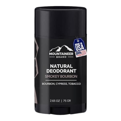 Mountaineer Brand Natural Deodorant for Men | Aluminium Free | Made in West Virginia | Scents Inspired by Nature | Organic & Non Toxic | Odor & Sweat Control | 2.65 oz (Smokey Bourbon)