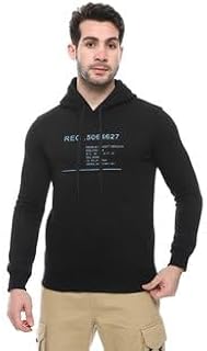 Details Men Comfort Fit Hooded Printed Sweatshirt Long sleeve