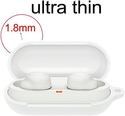 Compatible for Sony WF-C500 Headphone Case, [Supports Wireless Charging] [Shockproof Protective Case] Silicone Headphone Case (Black-White)