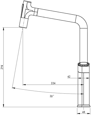 Robinet cuisine extractible anti éclaboussure grand arc - 3