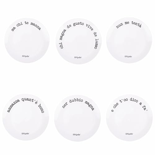 Villa d'Este Home Tivoli Set 6 Piatto frutta 19 cm in porcellana, S.P.Q.eRe