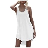 MICKURY grün hochzeitskleid Glitzer Vokuhila brautkleid rotes Kleid Abendkleid cordrock Damen günstige Abendkleider Schwangerschaftskleid Shooting Freizeitkleider Kleid hellblau(Weiß,XXL)