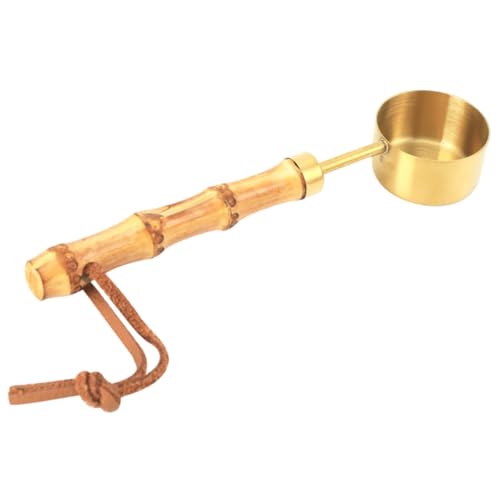 Cabilock Cuchara medidora hermético Contenedores servicio manosear descafeinado cucharillas cucharada de café cucharas medidoras de cafe pequeña cuchara de café Acero inoxidable Golden