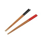 若狭塗 箸 食洗機対応 ペア セット 22.5cm スス竹塗分 黒 / 赤 ギフト 日本製 133-62310