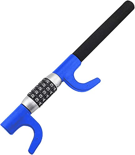 Car Lock - 5 Digit Password Steering Wheel Lock Universal Vehicle Car Truck Van SUV Keyless Coded Double Hook Extendable Retractable Heavy Duty Security Guard Anti-Theft Steel (Blue)