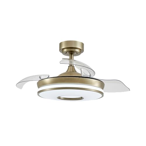 Eden pulse Ventilador DC 59W 6980lm 4 Aspas 6 Velocidades 91D 3000-4000-6000K con Control Remoto, Regulador de Intensidad y Temporizador para Aire Fresco.