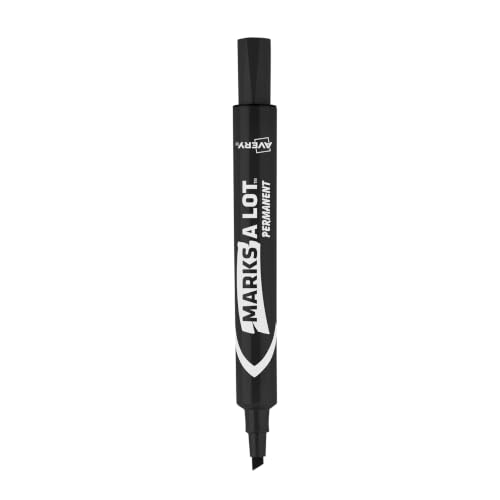 Image of Avery Marks-A-Lot Large Desk-Style Chisel Tip, Value Pack 36 Black Permanent Markers are perfect for signs and posters (98206)