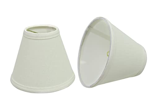 Image of Aspen Creative 32045-2A, Hardback Empire Clip-On Chandelier Lamp Shade, Off-White, 3 inch Top x 6 inch Bottom x 5 inch Slant Height, Set of 2
