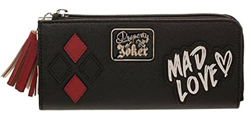 Sac à main pour femme Harley Quinn pochette zippée multicolore Mad Love format OSFM