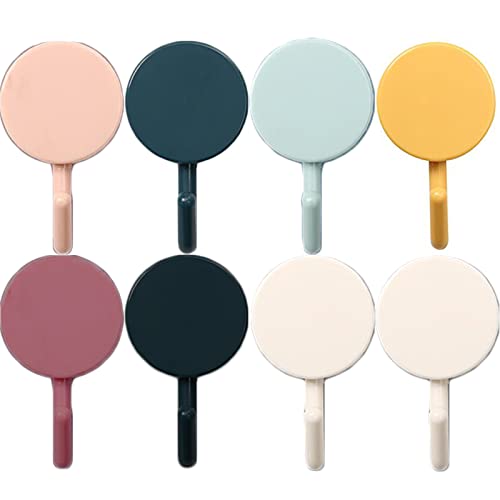 NA 16 Pcs Self Adhesive Hooks Heavy Duty Colored Plastic Hooks Wall Key Hook Holders for Hanging Coats, Towels, Backpack
