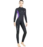 Wetsuit 3mm Neoprene Wetsuit for Women Full Suits Keep Warm Back Zip for Scuba Diving Surfing Snorke