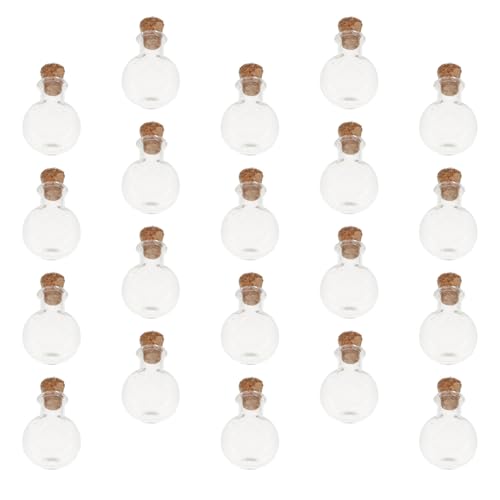 PRETYZOOM 20stücke Kleine Glas Treibflaschen Vorratsflaschen Bastelwunschflasche Bastelflasche Transparent Diy Dekoration Foto Requisite Heimwerker Projekt