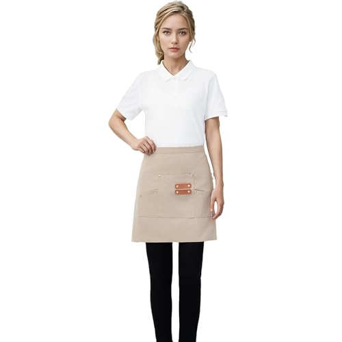 Waterproof Canvas Barista Apron with 3 Pockets