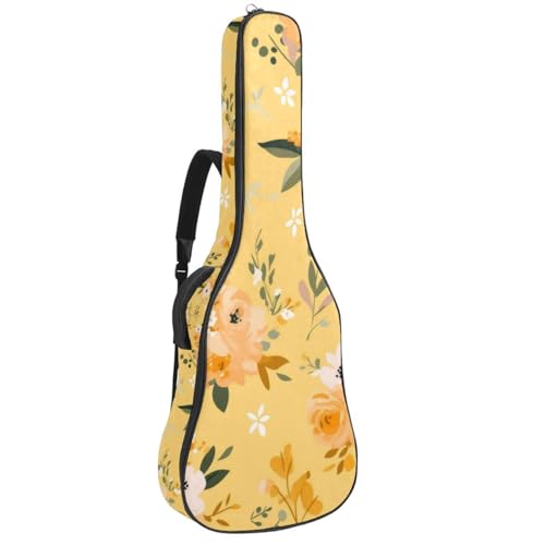 Sac pour guitare à fleurs jaunes pour transporter votre musique partout sous la pluie