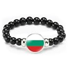 vmcoatdu Bulgaria Flag Bracelet Elastic Rope Beaded Bracelet Support Your Country Travel Souvenir Gifts for Men Women (Bulgaria)