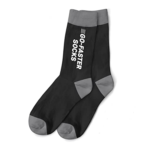D Design Invent Print! Cycling Gift Socks Men’s Funny Bike Present Go Faster Size 6-11 (Black/Grey)