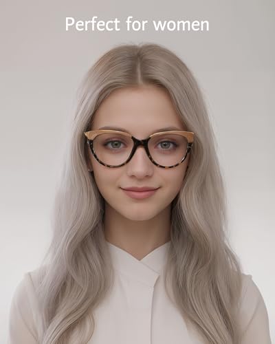 Image of ANRRI Classic Elegant Cat Eye Style Blue Light Blocking Computer Glasses for Women Vintage Frame
