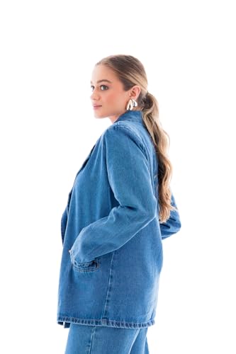 ARAUTO JEANS, Blazer Jeans Feminino Arauto Oversized Cor:Azul;Tamanho:M