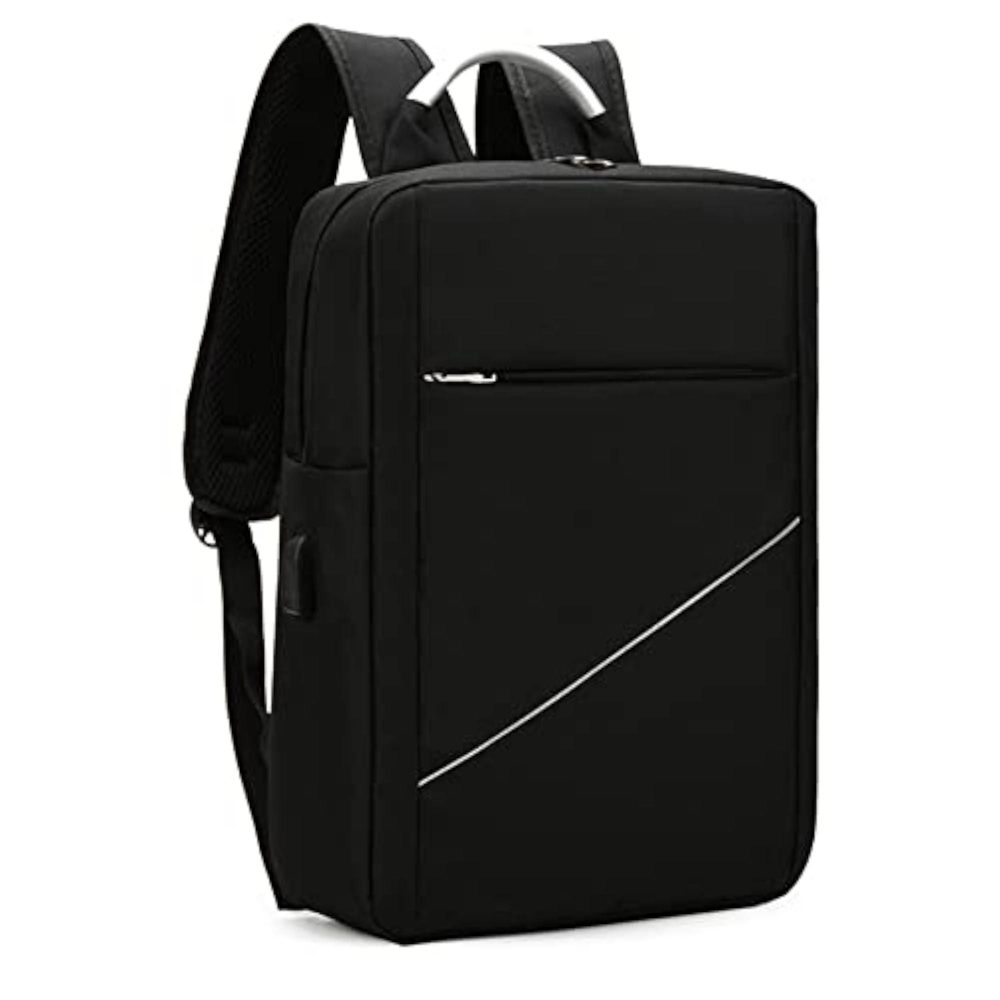 Men's Solid Color Laptop Rucksack, Simple Design