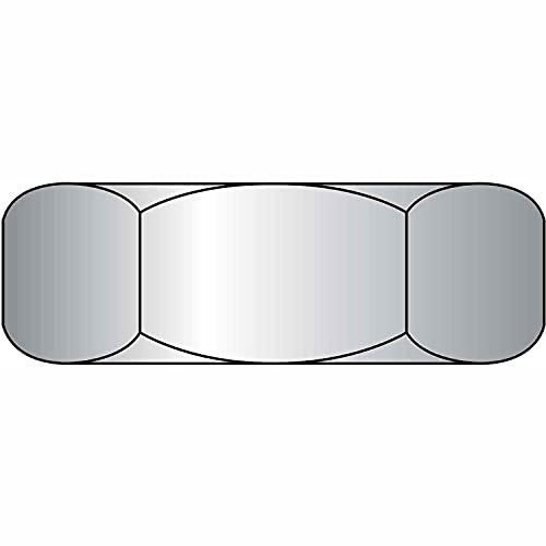 Hex Machine Screw Nut, 6-32, Low Carbon Steel, Plain, 100 Pack