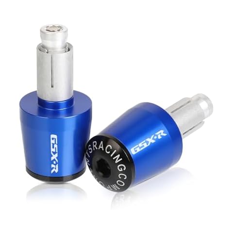 R QIANKONG 7/8" 22mm Motorcycle Handlebar Ends Aluminum Handle Bar Grips Plugs Caps Compatible with GSXR GSX-R 600 750 1000(blue2) Cover