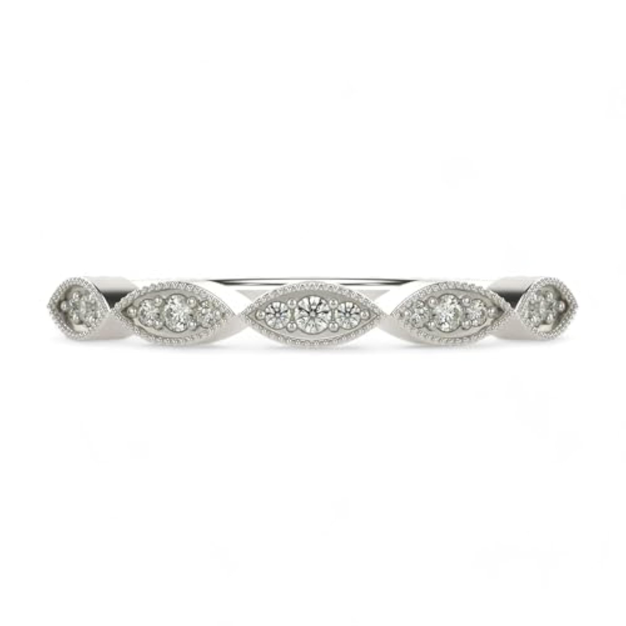 Women's Sterling Silver & Lab Grown Diamond Ring, 0.12cts