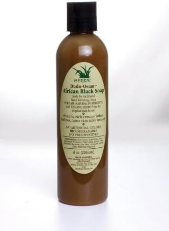 African Black Soap - Made in Ghana - 8 Oz Bottle, Liquid Dudu Osum Soap/Body Wash