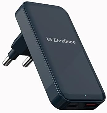 Elexlinco 20W 2-Port USB C Ladegerät, PD 3.0 Power Adapter Ladestecker Kompatibel für iPhone, iPad, Samsung Galaxy, Nexus, HTC, Motorola, LG und Viele Mehr (Blau)