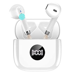Cuffie Bluetooth, Auricolari Bluetooth 5.3 Stereo HiFi, Cuffie Wireless con Mic, Cuffie Cancellazione Rumore, IP7 Impermeabili, Display LED, 40 Ore di Riproduzione, Mini Auricolari Senza Fili in Ear