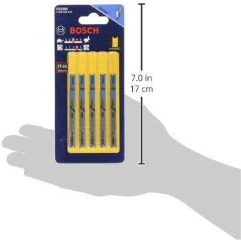 Bosch U118A 5 pc. 3-1/8 in. 17-24P TPI Basic for Metal U-Shank Jig Saw Blades