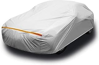 Car Cover Waterproof Breathable, Ohuhu Universal Full Car Cover for Sedan XL (191"-201"), UV Protection Auto Cover Windproof Dustproof Scratch Resistant for Winter Summer All Weather Protection