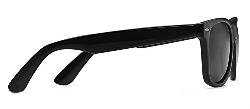 Mlc Eyewear Vintage 80'S Retro Classic Horn Rimmed Unisex Sunglasses (Black-Black Frame, Polarized) #TOP3