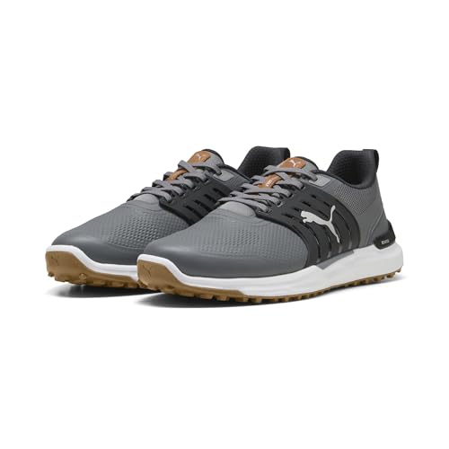 PUMA Men's Ignite Elevate 2 Wide Golf Shoes, Slate Sky Black-Green Glare, 103