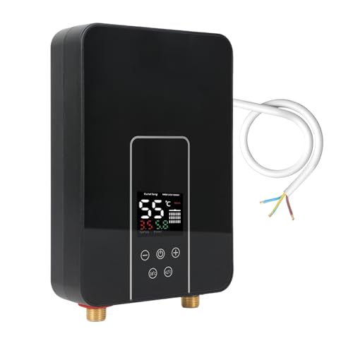 Mini chauffe-eau électrique instantané 220 V 7000 W avec affichage de la température LED, chauffe-eau instantané pour cuisine, salle de bain (7 kW)