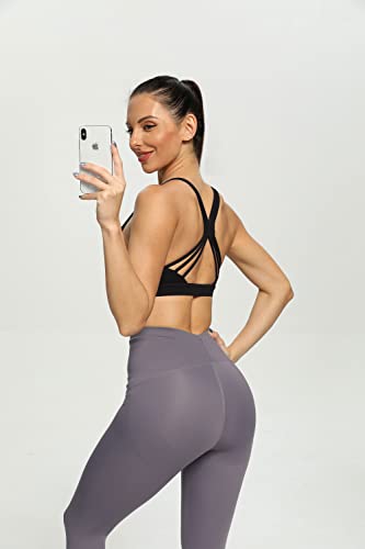 Altiland Strappy High Impact Sports Bras For Women Padded Supportive Fitness Athletic Workout Running Yoga Tops thumb #3