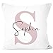 SpecialMe Kissen-Bezug mit Namen und Buchstabe Kissen-Hülle Namenskissen Baumwolle personalisierte Geschenke Dekokissen weiß-rosa Unisize