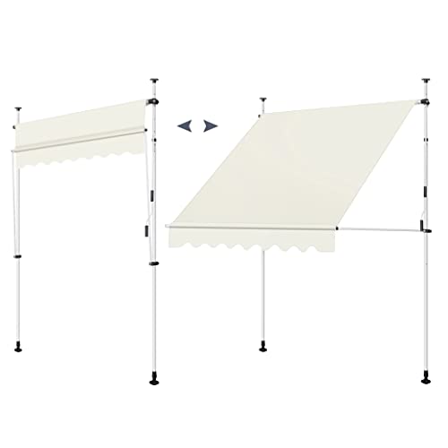 WOLTU #2806 Klemmmarkise, Balkonmarkise ohne Bohren, höhenverstellbare Markise mit Handkurbel, Sonnenschutz UV-beständig für Balkon Terrasse – Bild 3