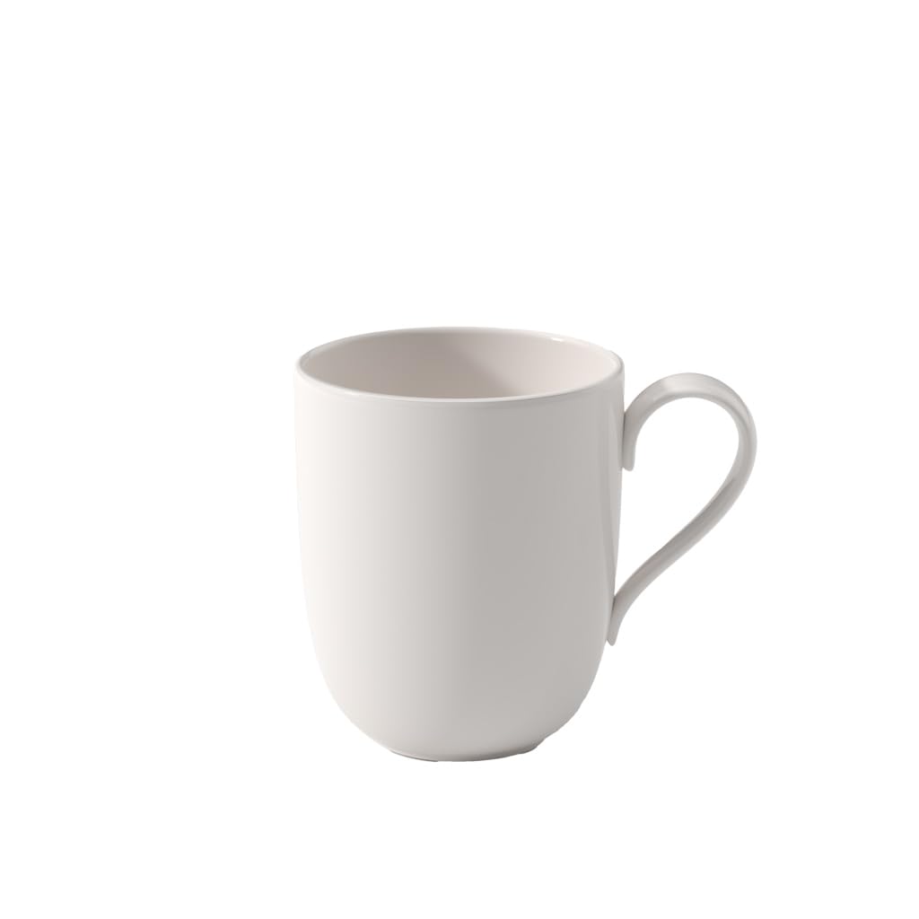 Villeroy und Boch New Cottage Basic Kaffeebecher, 350 ml, Höhe: 9 cm, Premium Porzellan, Weiß