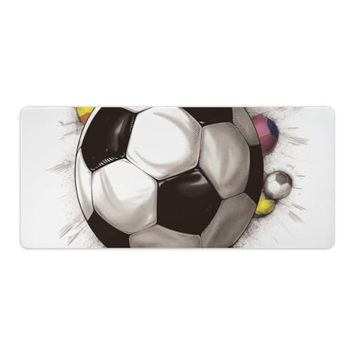 Tapis de bureau 40 x 90 cm football pour organiser l'espace de travail à la maison